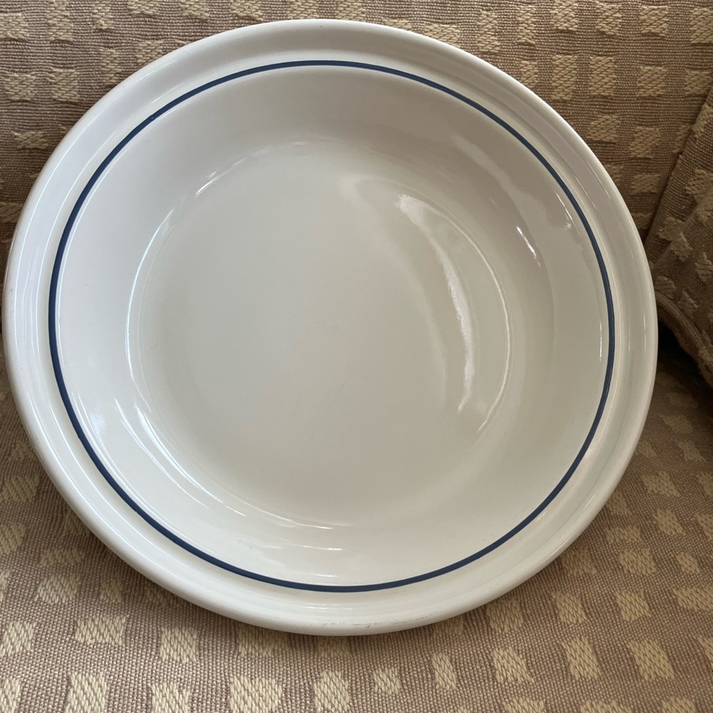 Vintage Longaberger Pottery Off-White Ceramic Pie Pan Plate 10 inches